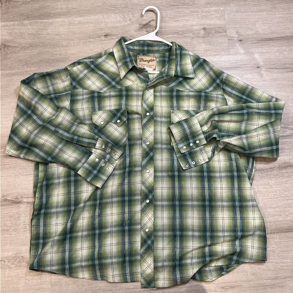 Mens Wrangler Western‎ Fashion  Snap Shirt Size XL